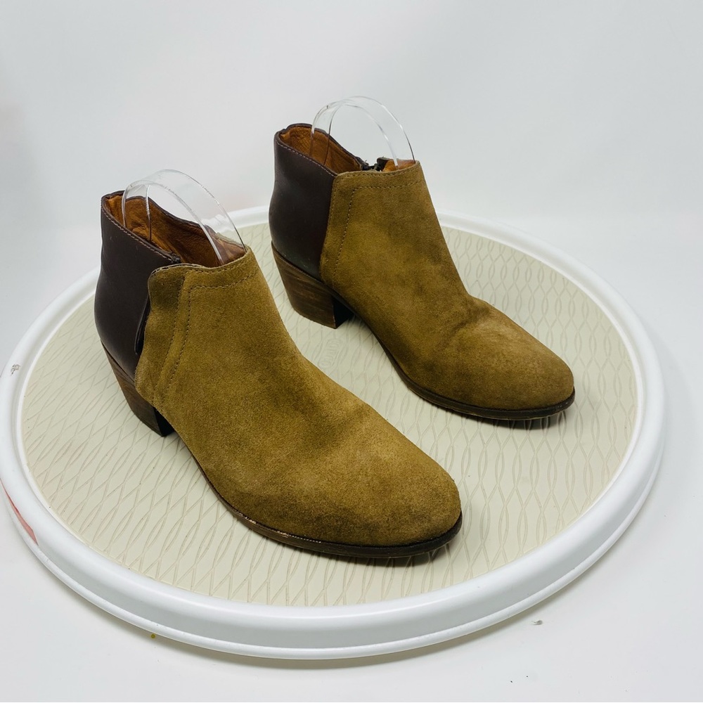 Madewell Ankle Boots Size 8.5 Charley Brown Zip Booties Suede Leather